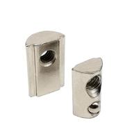 ELILANEY Jeu d'écrous à bille à ressort profilé en aluminium, M3 M4 M5 M6 M8 M10, bloc d'écrous coulissants for Rail de goulotte d'extrusion, 10 pièces fixation support(3040 series M4)