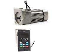 ELILANEY Kit de moteur à engrenages à vitesse réglable 7IK400RGU-CF 400 W 380 V AC triphasé 120 x 120 mm avec convertisseur de fréquence Réduction de couple(700RPM)