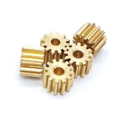 ELILANEY Lot de 5 engrenages cylindriques en laiton 0,2 M 9 dents, trou de 0,78 mm, modèle 0,2, 9 dents, dents droites en laiton, pignon d'arbre à ajustement serré de 0,8 mm Engrenage droit(1.2mm thic