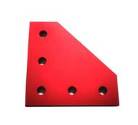 ELILANEY Plaque de connexion rouge 2020L for profil 2020, support d'angle à 5 trous en forme de L, renfort de Joint à 90 degrés fixation support