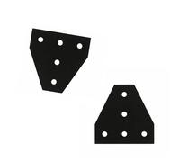 ELILANEY Plaque de jonction extérieure en forme de T, 5 trous, panneau d'angle en aluminium noir for renforcement, profils d'extrusion 2020 3030 4040, 2 pièces fixation support(4040T)