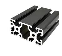 ELILANEY Profilé aluminium 4080W, épaisseur de paroi 3 mm, norme européenne, cadre extrudé, armoire, rack, équipement, garde-corps Support bord(Noir,500mm long)