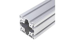 ELILANEY Profilé d'extrusion en aluminium 8080N1, étanchéité simple face, colonne carrée 80 x 80 mm, cadre standard européen anodisé argent Support bord(370mm 14.57" long)