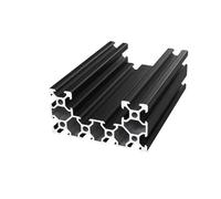 ELILANEY Profilé d'extrusion en aluminium for rail linéaire 40 x 80 mm, type V, norme européenne 4080U, for rack de matériaux Support bord(Noir,550mm long)