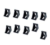 ELILANEY Raccords de support d'angle en aluminium, supports de connecteur à 90 degrés for profils de la série 2020 3030 4040 4545, 20 pièces fixation support(Noir,2020)