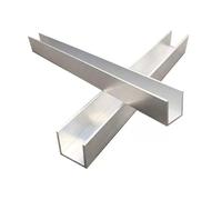 ELILANEY Rail de guidage en alliage d'aluminium, 2 pièces, en forme de U, 500mm, 19.69 pouces de longueur, canal de guidage for bordure en verre, fente de carte fixe fixation support(12x12x1mm)