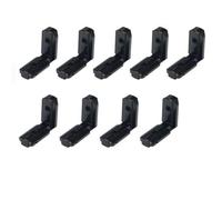 ELILANEY Support de fente intérieure en forme de L, for fente de Type T, profilé en aluminium, connecteur d'angle, support de Joint avec vis, 10 pièces fixation support(Noir,40 series M6)