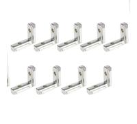 ELILANEY Support de fente intérieure en forme de L, for fente de Type T, profilé en aluminium, connecteur d'angle, support de Joint avec vis, 10 pièces fixation support(Silver,20 series M5)