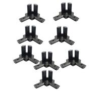 ELILANEY Supports d'angle d'extrémité à 3 voies, 8 pièces, connexions à Angle droit en aluminium moulé noir, Joint caché for profils Standard européens fixation support(3030)