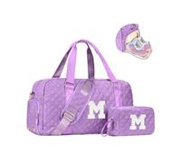Elilier Sac de voyage pour femme, sac de sport personnalisé pour filles, sac de nuit, sac de sport à monogramme, cadeau d'anniversaire pour enfants, adolescents, femmes, maman, enseignante, violet, M