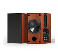 Elimavi Enceintes d'étagère actives avec woofer de 10,2 cm, 3,5 mm vers RCA Aux, pour platine, structure en bois, peut être monté au mur