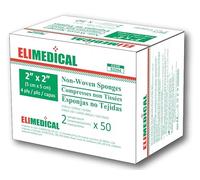 Elimedical Lot de 100 Compresses de gaze non tissées, Stériles - Ultra doux - pour spa, soins des plaies faciales, premiers secours (2"x2"(5x5cm)-4ply)