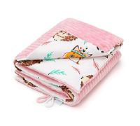 EliMeli Couverture d'éveil pour bébé 75 x 100 cm en tissu microfibre ultra doux à rayures en coton Garnissage de grande qualité Idéal comme couverture de poussette