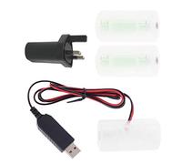 Éliminateur de batterie 1,5 V 3 V 4,5 V 6 V LR20 D avec adaptateur d'alimentation USB pour remplacer 1 à 4 piles LR20 D de 1,5 V