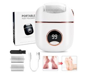 Éliminateur de callosités électriques avec 2 rouleaux de rechange pour talons craquelés, morts et callosités