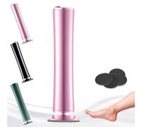 Éliminateur de callosités pour la maison - Élimination efficace des peaux mortes et craquelées avec 60 patins de ponçage de rechange (rose)