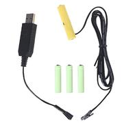 Éliminateur de piles AAA vers 4AAA - Alimentation USB - Remplace 1 à 4 piles AAA de 1,5 V pour horloge, lumières de vacances, ventilateur LED