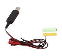 Éliminateur De Piles - Câble USB 5V 3V | Adaptateur De Batterie AA AAA pour Appareils Basse Tension, Cordon d'alimentation 1m en ABS Vert Jaune Remplace Piles LR6 LR03 pour Usage Écologique