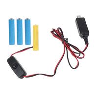 Éliminateur de Piles USB C à 6V 4, Remplacement de 4 Piles pour Lampe de Brosse à Dents, Adaptateur de Batterie factice avec Interrupteur