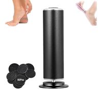 Éliminateur électrique de callosités, lime électrique pour les pieds, polisseuse électrique, vitesse réglable, rotation à 360 degrés, ponceuse à pied sans douleur (noir)