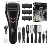 Éliminateur électrique de callosités pour pieds rechargeable - Filtre électronique réglable à 3 vitesses, pieds lisses et sans effort des peaux mortes dures, craquelées, sèches à la maison
