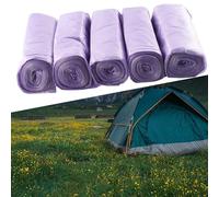 Élimination des déchets facile avec 5 rouleaux de sacs poubelle portables respectueux de l'environnement pour campeurs et festivaliers (rose)