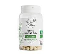 ÉLIMINATION RÉNALE CHEZ L'HOMME - Ortie Racine Bio certifiée Ecocert - Action sur le prostate - 120 gélules - Cure 1 mois - Complément Alimentaire BELLE&BIO - Fabriqué en France