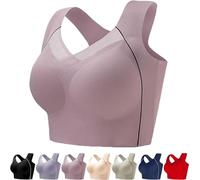 Elimuse Bra, Mirahug Lifting and Shaper Corrector Bra, Push Up Full Cup Pads, Mirahug Bra Seamless Wirefree Sports Bra, rose, 5XL