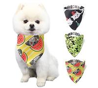 Elinala Bandanas pour Chien, Bandana Chat, 3 Pièces Écharpe à Bavette Bandana Triangle Réglable Mignon Chat et Chien Adapté aux Animaux de Petite et Moyenne Taille (S)