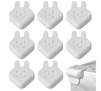 Elinala Protection Coin de Table, Protection Angle Meuble, 8PCS Housse de Protection Auto-Adhésive en Silicone Dessin Animé Enfant Lapin pour Coins de Table, Coins de Meubles (Blanc)