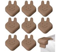 Elinala Protection Coin de Table, Protection Angle Meuble, 8PCS Housse de Protection Auto-Adhésive en Silicone Dessin Animé Enfant Lapin pour Coins de Table, Coins de Meubles (Marron)