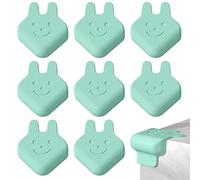 Elinala Protection Coin de Table, Protection Angle Meuble, 8PCS Housse de Protection Auto-Adhésive en Silicone Dessin Animé Enfant Lapin pour Coins de Table, Coins de Meubles (Vert)