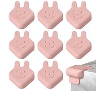 Elinala Protection Coin de Table, Protection Angle Meuble, 8PCS Housse de Protection Auto-Adhésive en Silicone Dessin Animé Enfant Lapin pour Coins de Table, Coins de Meubles (Rose)
