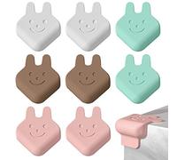 Elinala Protection Coin de Table, Protection Angle Meuble, 8PCS Housse de Protection Auto-Adhésive en Silicone Dessin Animé Enfant Lapin pour Coins de Table, Coins de Meubles (Multicolore)