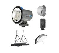 Elinchrom torche flash D-Lite RX One + émetteur skyport plus + bol réflecteur + pieds studio + parapluie