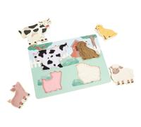 eliNeli Touching Puzzle Farm jeu de formes en bois 12m+ 5 pcs