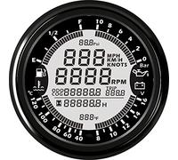 ELING 6 en 1 multi-fonction Jauge Mètre GPS Compteur de vitesse tachymètre heure Température de l'eau Niveau de carburant pression d'huile Voltmètre 12V 10 85mm avec rétroéclairage