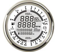 ELING 6 en1 multi-fonction Jauge Mètre GPS Compteur de vitesse tachymètre heure Température de l'eau Niveau de carburant pression d'huile Voltmètre 12V 85mm avec rétroéclairage