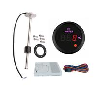 ELING Capteur de niveau d'eau de 300 mm de long, signal de 0 à 190 ohms avec jauge de niveau d'eau numérique de 52 mm avec rétroéclairage 8 couleurs 12 V 24 V pour camions