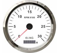 ELING Compte-tours 110 mm 0-3000 tr/min avec compteur d'heures réglable pour camions et navires 12 V/24 V