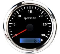 ELING Compte-tours de 85 mm 0-3000 tr/min avec compteur d'heures LCD, rétroéclairage à 7 couleurs pour tracteurs, navires