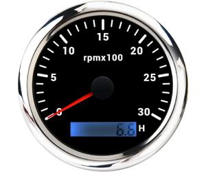 ELING Compte-tours de 85 mm 0-3000 tr/min avec compteur d'heures LCD, rétroéclairage à 7 couleurs pour tracteurs, navires
