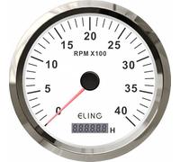 ELING Compte-tours universel 110 mm 0-4000 tr/min avec compteur d'heures de fonctionnement pour réseaux de bord 12 V/24 V, convient pour les voiliers et autres véhicules nautiques