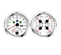 ELING Compteur de vitesse GPS 2 en 1 de 85 mm 200 km/h odomètre avec tachymètre jauge de régime niveau de carburant multifonction 4 en 1 pression d'huile 10 bars 12 V