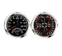 ELING Compteur de vitesse GPS 2 en 1 de 85 mm compteur kilométrique avec tachymètre compte-tours du moteur avec niveau de carburant multifonction 4 en 1