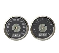 ELING Compteur de vitesse GPS 85 mm 0-220 km/h avec tachymètre 0-8000 tr/min Compte-tours 12 V 24 V avec rétroéclairage pour voiture de course limousine