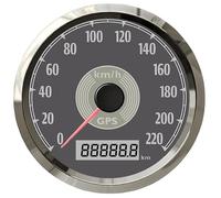 ELING Compteur de vitesse GPS classique 85 mm 0-220 km/h 12 V 24 V avec rétroéclairage universel pour voiture berline SUV