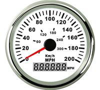 ELING Compteur de vitesse GPS Speedo 0-200MPH 0-300KM/H ODO pour Marine automatique avec rétroéclairage 85mm 12V 24V