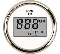 ELING jauge tachymètre numérique tachymètre avec compteur d'heures pour bateau de bateau de voiture camion 0-9990RPM 52mm (2 pouces) avec rétro-éclairage