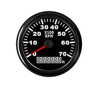 ELING Tachymètre Tachymètre Jauge Avec Compteur D'heures Pour Voiture Camion Bateau Yacht 0-7000 RPM 85mm Avec Rétro-Éclairage